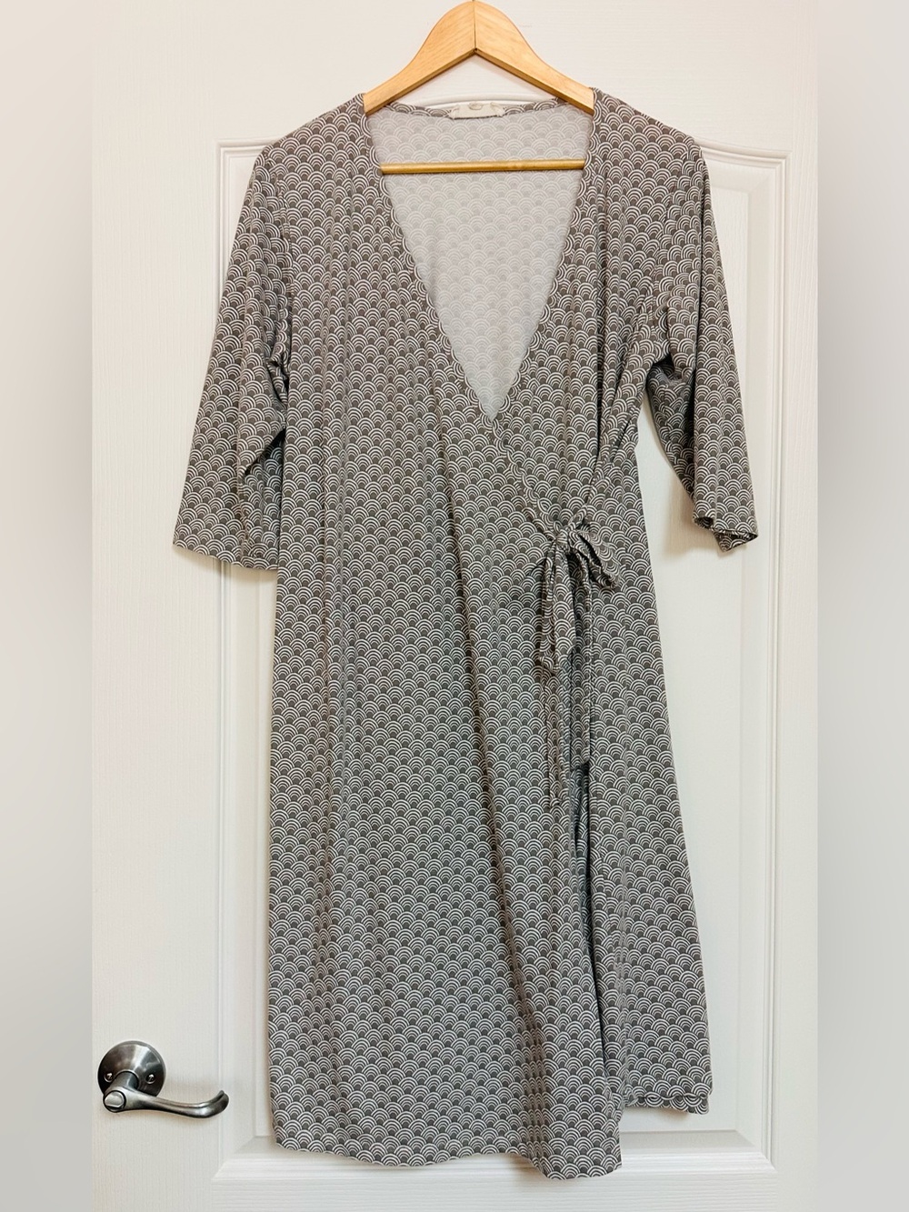 Synergy Organic Clothing Grey Patterned Wrap Dress